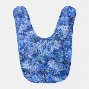 Forget Me Not Flower Pattern Baby Bib