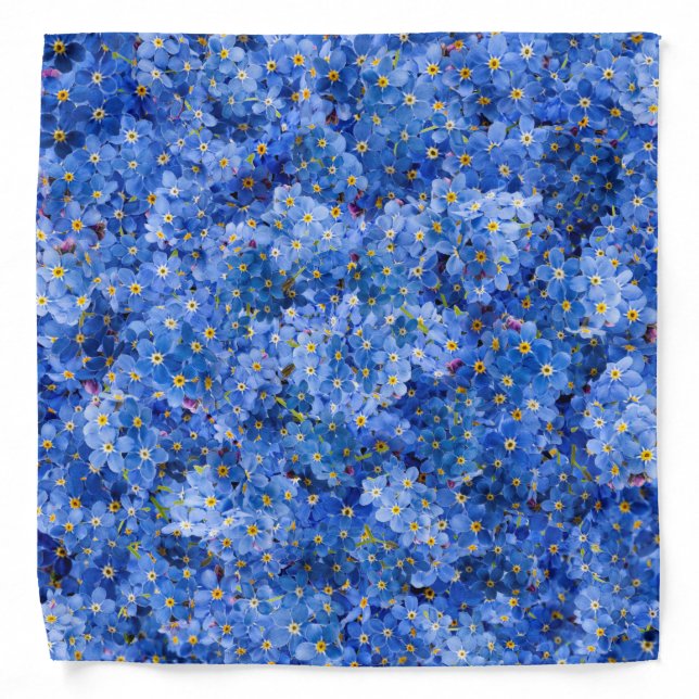 Forget Me Not Flower Pattern Bandana (Front)