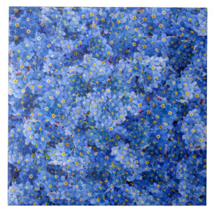 Forget Me Not Flower Pattern Ceramic Tile