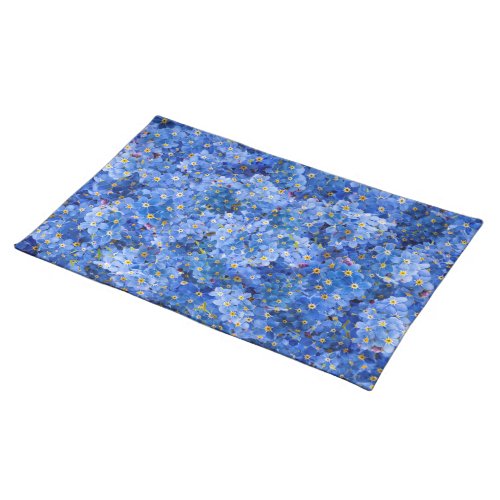 Forget Me Not Flower Pattern Cloth Placemat