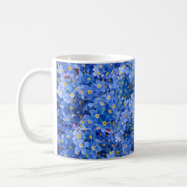 Forget Me Not Flower Pattern Coffee Mug (Left)