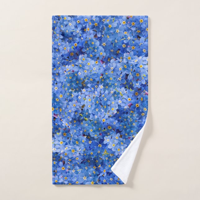 Forget Me Not Flower Pattern Hand Towel (Hand Towel)