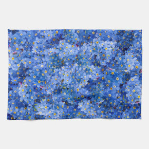 Forget Me Not Flower Pattern Kitchen Towel