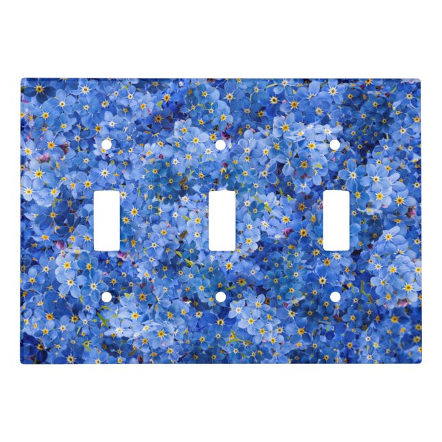 Forget Me Not Flower Pattern Light Switch Cover (Front)