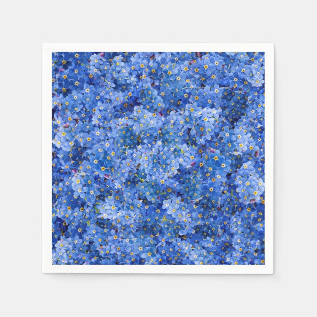 Forget Me Not Flower Pattern Napkins (Front)