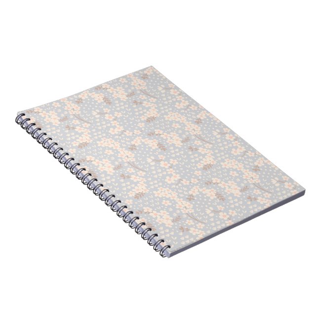 Forget-me-not flower Pattern Notebook (Right Side)