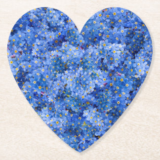 Forget Me Not Flower Pattern Paper Coaster