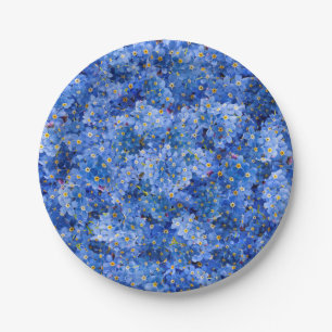 Forget Me Not Flower Pattern Paper Plates