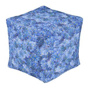Forget Me Not Flower Pattern Pouf
