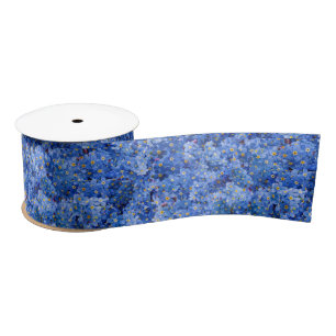 Forget Me Not Flower Pattern Satin Ribbon