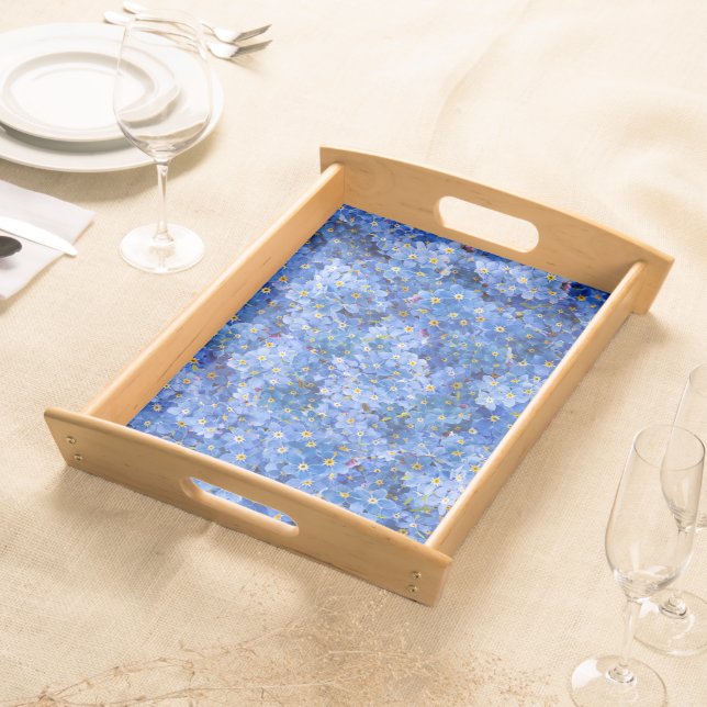 Forget Me Not Flower Pattern Serving Tray (Front)