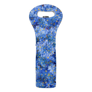 Forget Me Not Flower Pattern Wine Bag