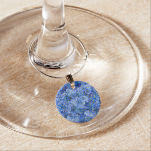 Forget Me Not Flower Pattern Wine Charm