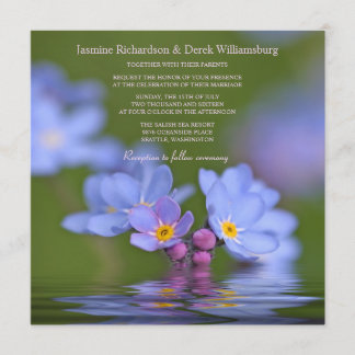 Forget Me Not Flower Photo Wedding Invitations