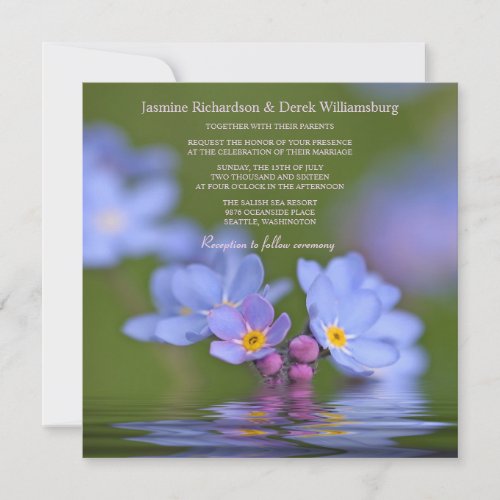 Forget Me Not Flower Photo Wedding Invitations