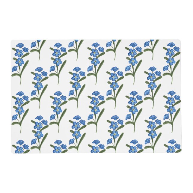 Forget Me Not Flower Placemat White Pattern (Front)