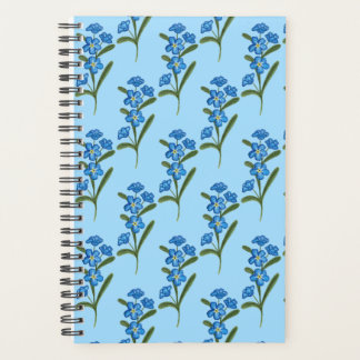 Forget Me Not Flower Planner - Blue Pattern