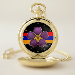 Forget me not flower pocket watch