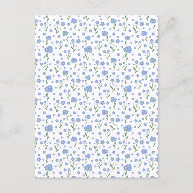 Forget-me-not, flower seamless pattern postcard (Front)