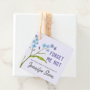 Forget Me Not Flower Seed Funeral Memorial Favor Tags by ShopKatalyst at Zazzle