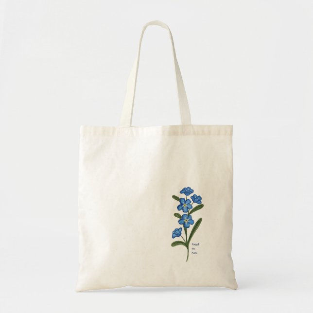Forget Me Not Flower Tote Bag (Front)