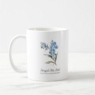 Forget Me Not Flower True Love Custom Monogram Coffee Mug