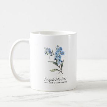 Forget Me Not Flower True Love Custom Monogram Coffee Mug by FidesDesign at Zazzle