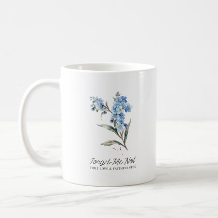 Forget Me Not Flower True Love Custom Monogram Coffee Mug