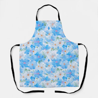 Forget me not flower watercolor aprons