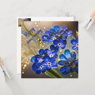 Forget-me-not flower with gold accents