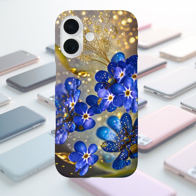 Forget-me-not flower with gold accents Case-Mate iPhone case (Creator Uploaded)