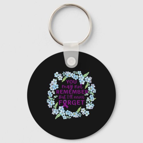 Forget_me_not Flower Wreath Heimers Awareness  Keychain