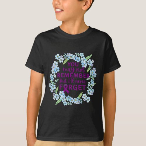 Forget_me_not Flower Wreath Heimers Awareness  T_Shirt