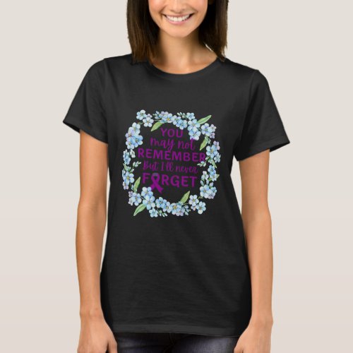 Forget_me_not Flower Wreath Heimers Awareness  T_Shirt