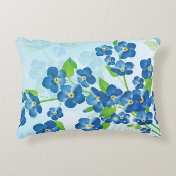 Forget Me Not Flowers Accent Pillow by FantasyPillows at Zazzle
