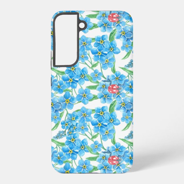 Forget me not flowers and ladybugs samsung galaxy case (Back)