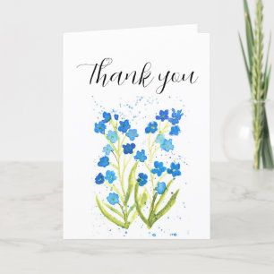 Forget me not Flowers Baby Shower Thank you  Card