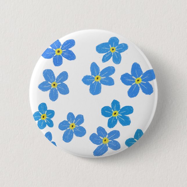 Forget-me-not Flowers Badge Button (Front)