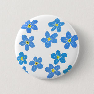 Forget-me-not Flowers Badge Button