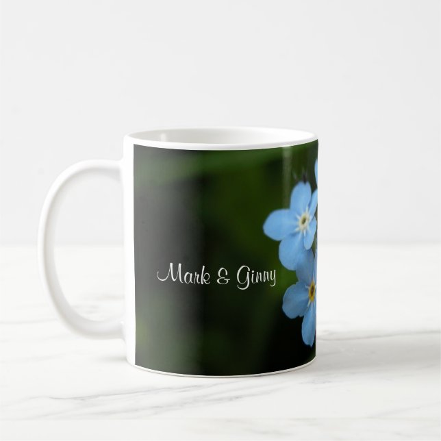 Forget Me Not Flowers Bride & Groom Coffee Mug (Left)