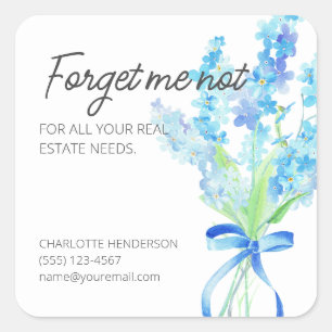 Forget Me Not Flowers Business Labels