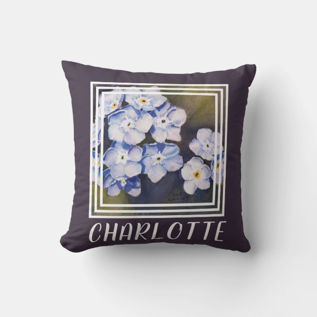 Forget-me-not Flowers Friendship Throw Pillow (Front)