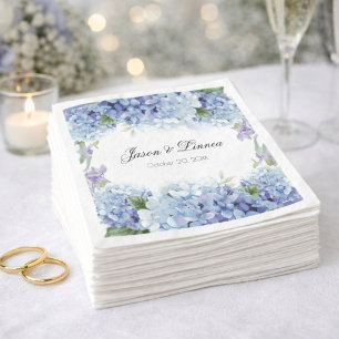 Forget-Me-Not Flowers Hydrangea Elegant Wedding Napkins