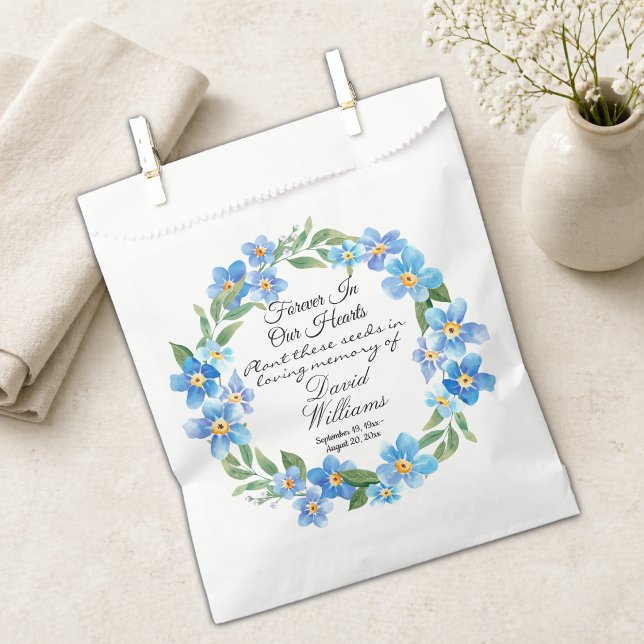 Forget Me Not Flowers In Loving Memory Seed Packet Favor Bag (Creator Uploaded)