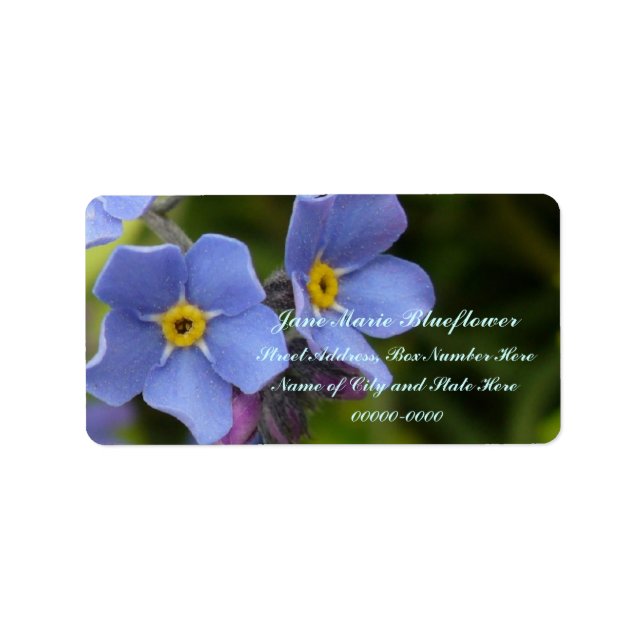 Forget-me-not Flowers, Myosotis Label (Front)