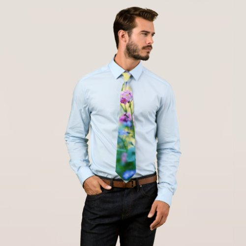 Forget_Me_Not Flowers Neck Tie