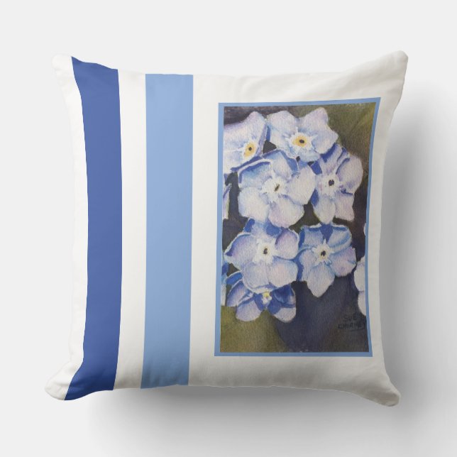 Forget-me-not Flowers Outdoor Pillow (Front)