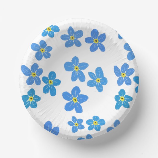 Forget-me-not Flowers Paper Bowl (Front)