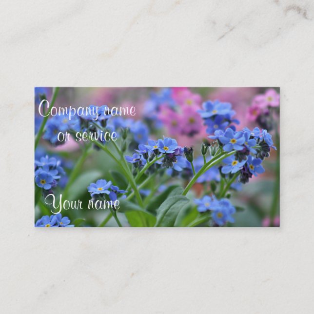 Forget-me-not flowers photo business card (Front)