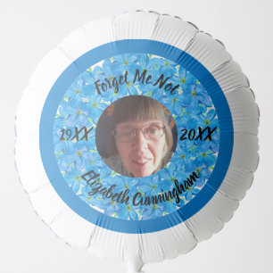 Forget Me Not Flowers Photo Name Memorial Balloon
